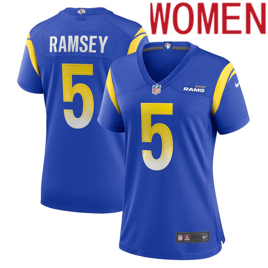 Women Los Angeles Rams #5 Jalen Ramsey Nike Royal Player Game NFL Jersey->women nfl jersey->Women Jersey